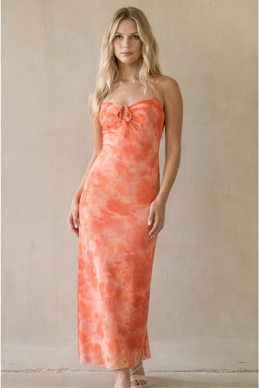 Vestido Maxi Bodycon Con Tirantes Cruzados En Malla