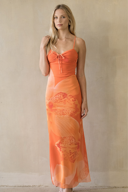 Vestido Maxi Bodycon Con Tirantes Cruzados En Malla