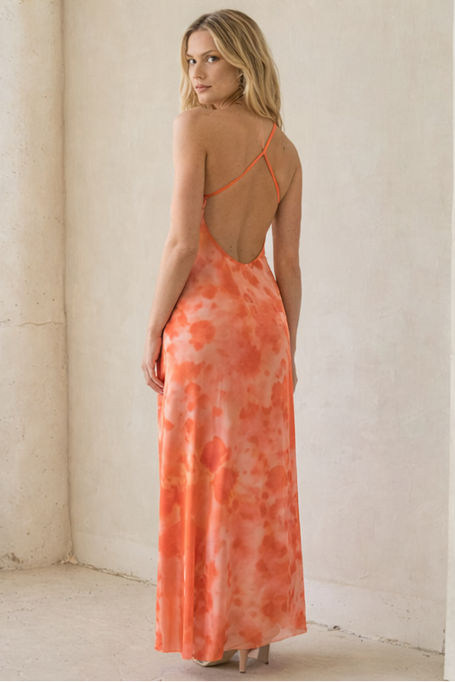 Vestido Maxi Bodycon Con Tirantes Cruzados En Malla